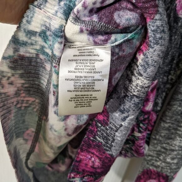 LEO & UGO purple floral shirt rayon nylon Small @i - Picture 8 of 13